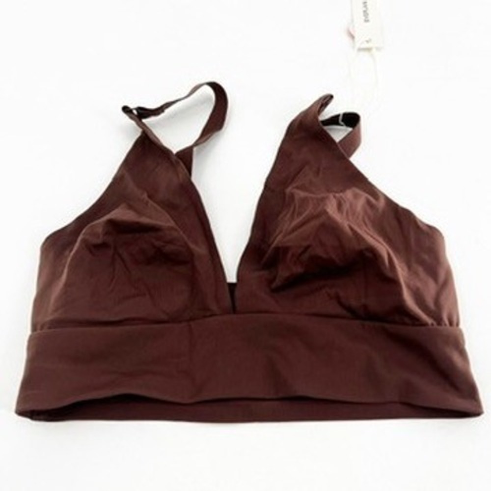 NWT Everlane Bralette XS Brown Scoop Neck‎ Adjustable Strap Lingerie Top